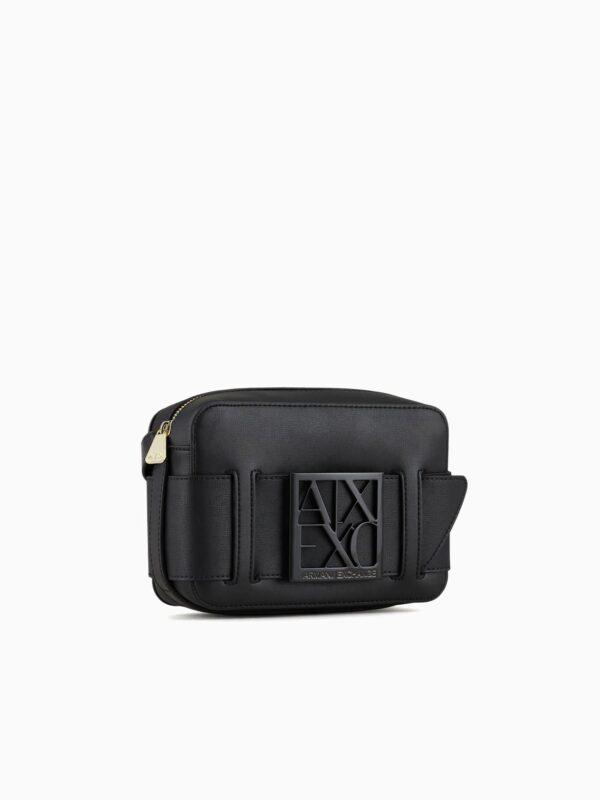 Bolso bandolera con logotipo en relieve y correa ajustable Armani Exchange - Negro