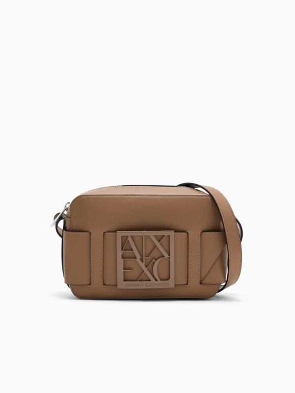 Bolso bandolera con logotipo en relieve y correa ajustable Armani Exchange - Marrón