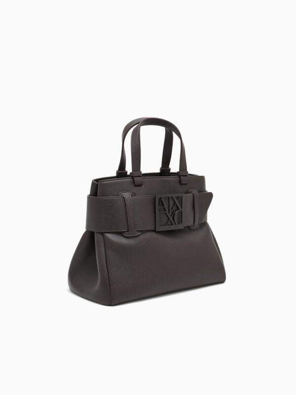 Bolso shopper con textura granulada y detalle de cinturón Armani Exchange - Marrón