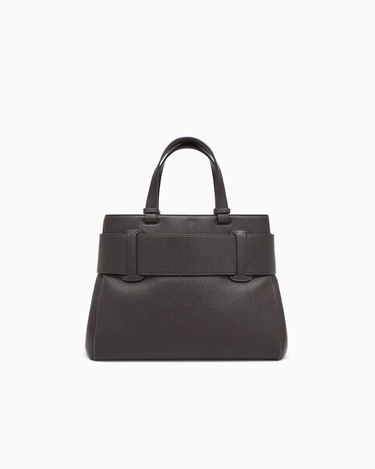 Bolso shopper con textura granulada y detalle de cinturón Armani Exchange - Marrón