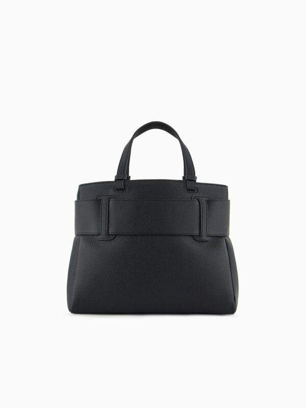 Bolso shopper con textura granulada y detalle de cinturón Armani Exchange - Negro