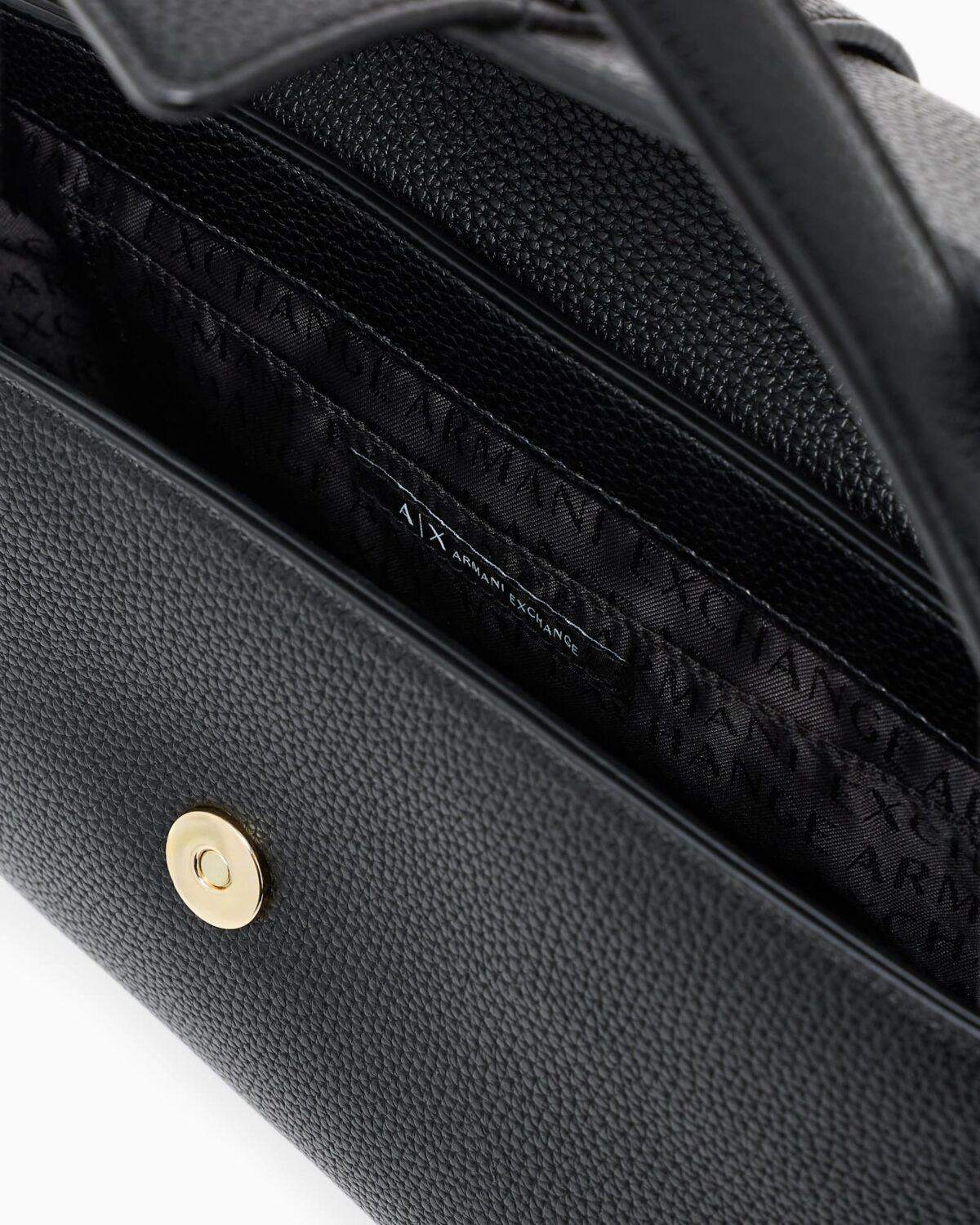 Bolso de hombro de color liso Armani Exchange - Negro