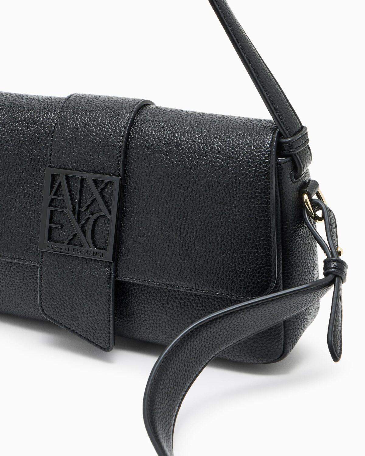 Bolso de hombro de color liso Armani Exchange - Negro