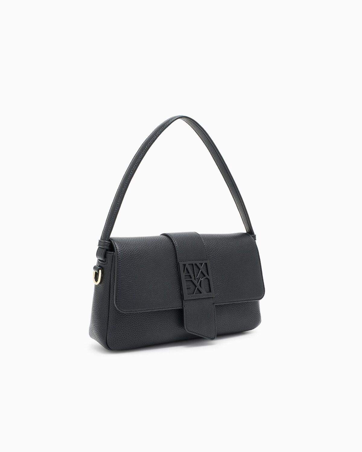 Bolso de hombro de color liso Armani Exchange - Negro