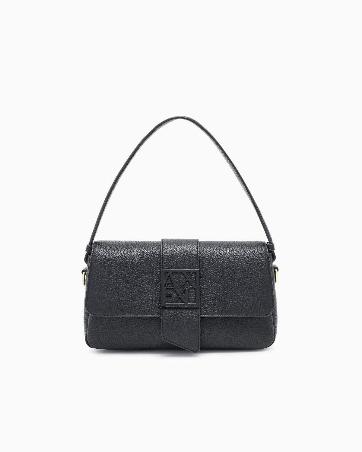 Bolso de hombro de color liso Armani Exchange - Negro