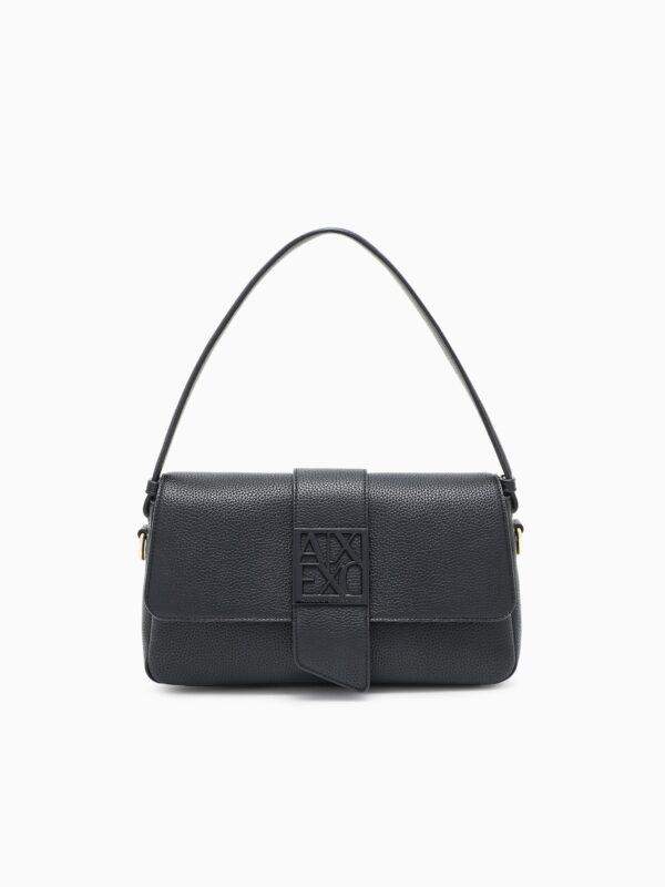 Bolso de hombro de color liso Armani Exchange - Negro