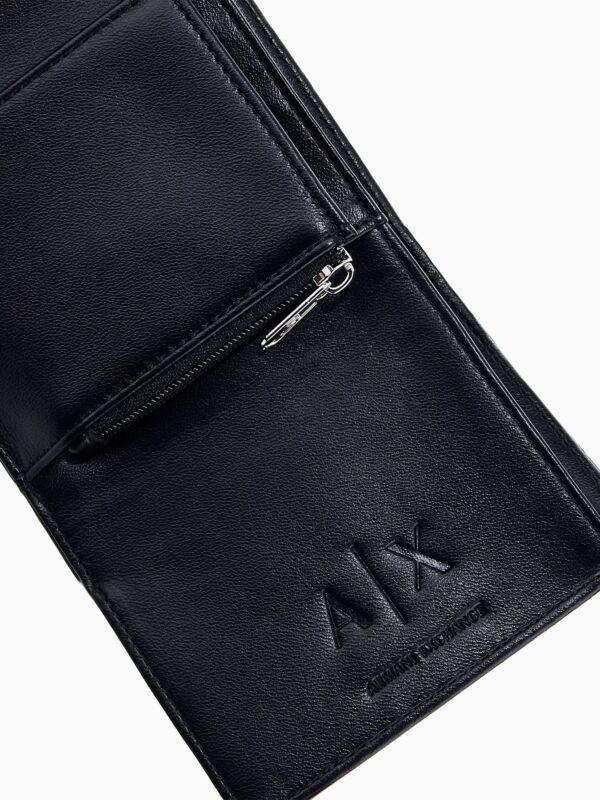 Cartera con logotipo frontal y compartimentos para tarjetas Armani Exchange - Negro