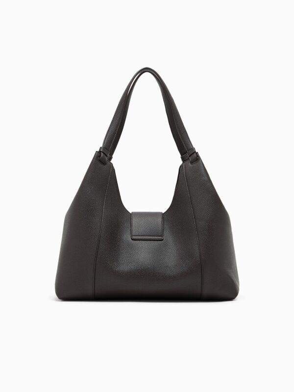 Bolso de hombro texturizado con placa de logotipo Armani Exchange - Marrón