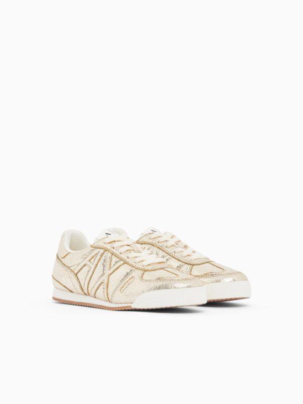 Zapatillas de caña baja con efecto craquelado Armani Exchange - Dorado