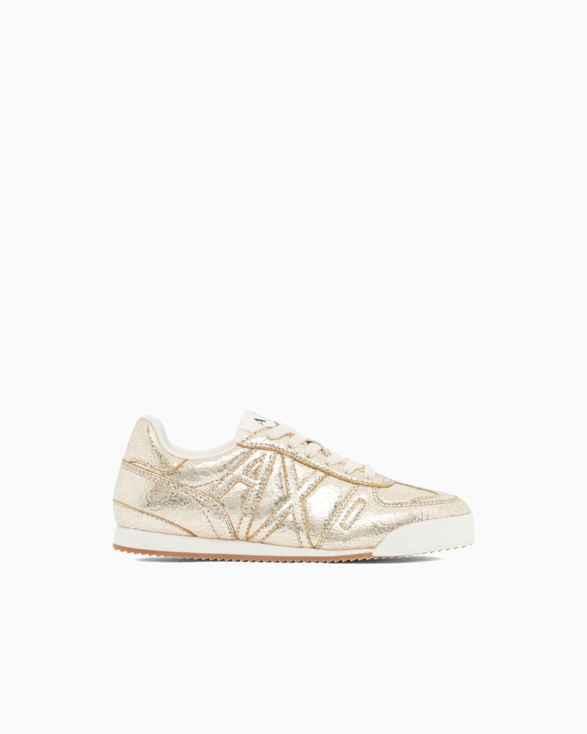 Zapatillas de caña baja con efecto craquelado Armani Exchange - Dorado