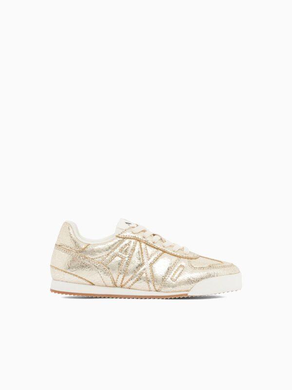 Zapatillas de caña baja con efecto craquelado Armani Exchange - Dorado