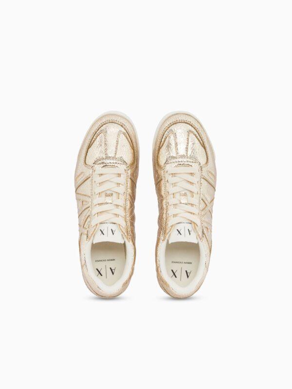 Zapatillas de caña baja con efecto craquelado Armani Exchange - Dorado
